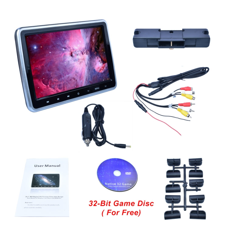 Universal Full HD 10.1 inch Car Seat Back Radio Receiver MP5 Player, Support Games / FM / DVD Play
