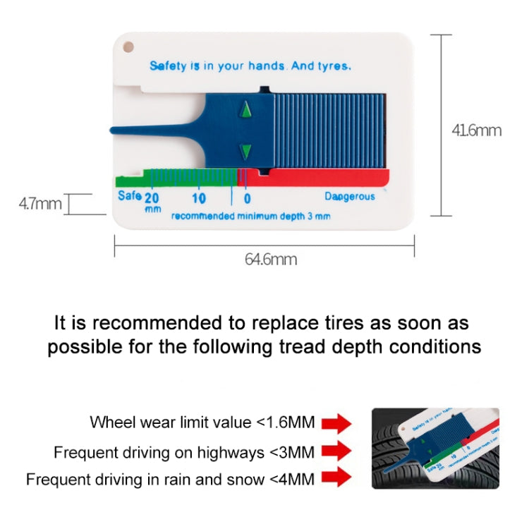 2pcs 0-20mm Plastic Tread Plan Refinding Rounds Refinding Outcome Exists Tread Tablets Plastic Tire Tread Depth Gauge