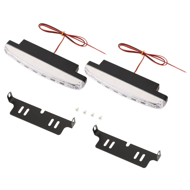 1 Pair DC9-16V 2W 120LM 7000K 8 SMD-5050-LEDs Circular Car DRL&Turn Light