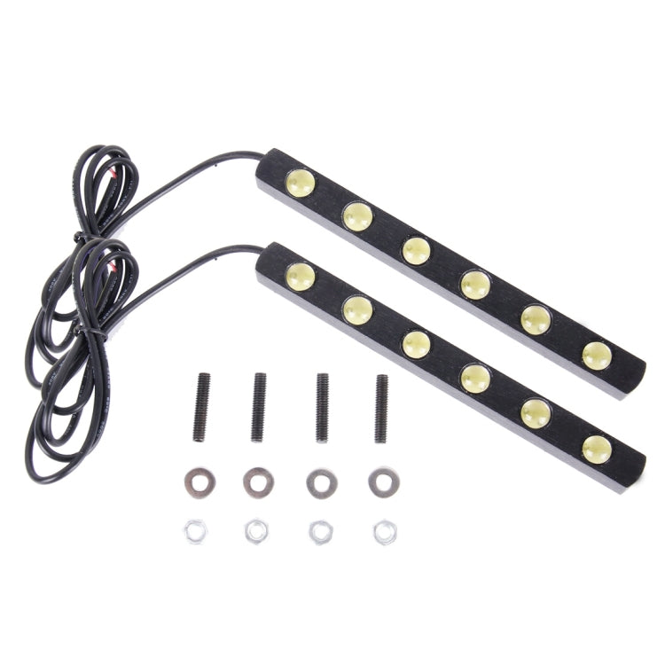 2 PCS 6W 540LM White Light 6000K 6 LED Eagle Eye Car Daytime Running Lights, DC 12V(Black)