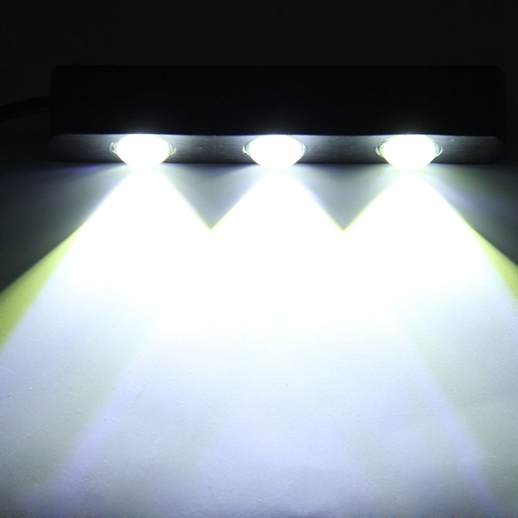 2 PCS 3W 270LM White Light 6000K 3 LED Eagle Eye Car Daytime Running Lights, DC 12V(Black)