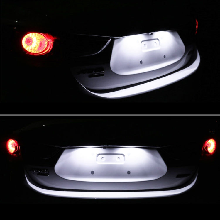 2 PCS DC12V / 1.5W/ 6000K / 100LM Car LED License Plate Light 18LEDs SMD-3528 Lamps for Lexus(White Light)