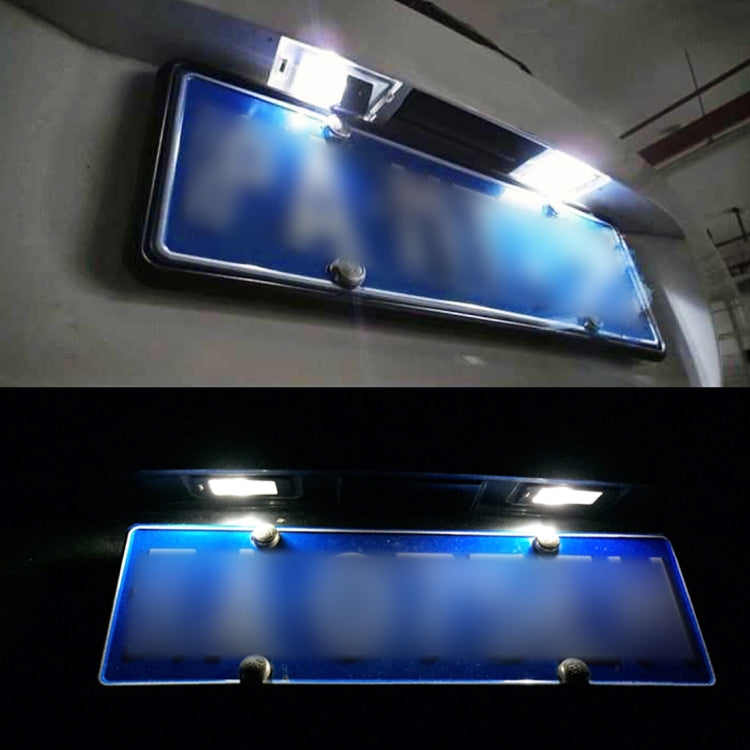 2 PCS DC12V / 1.5W/ 6000K / 100LM Car LED License Plate Light 18LEDs SMD-3528 Lamps for Lexus(White Light)