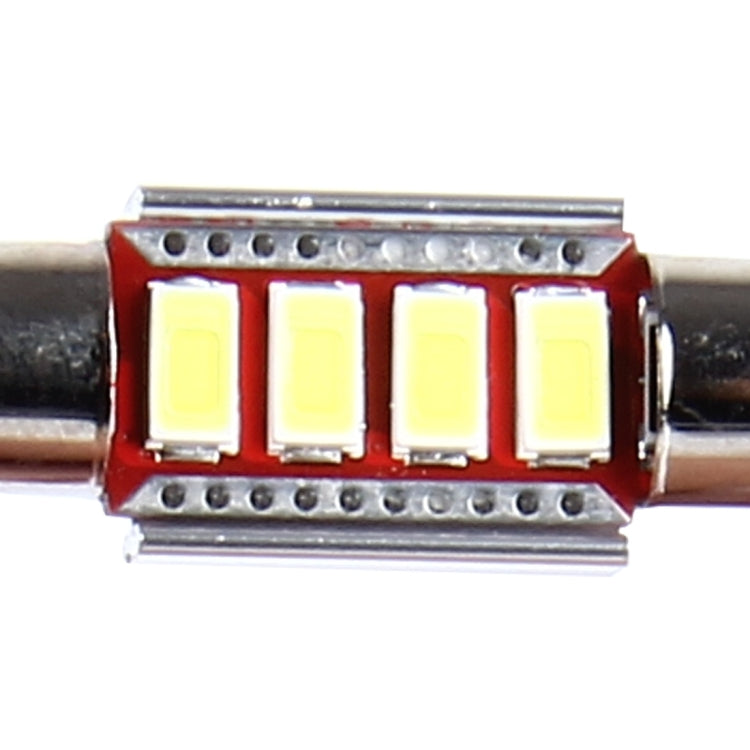 2 PCS 100lm 6000K DC 12V 2W 36MM 5730 Bicuspid Port Decoding Car Dome Lamp LED Reading Light with 4 LED Lights(White Light)