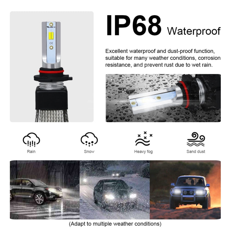 2 PCS T9 HB3 / 9005 / H10 9-36V / 25W / 3000K 4300K 6000K / 3000LM IP68 Car Triple Color LED Headlight Lamps