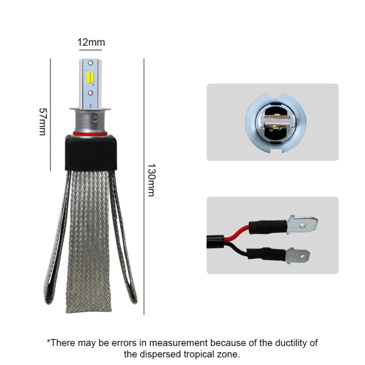 2 PCS T9 H3 9-36V / 25W / 3000K 4300K 6000K / 3000LM IP68 Car Triple Color LED Headlight Lamps