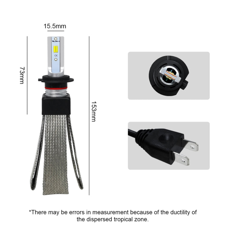 2 PCS T9 H7 9-36V / 25W / 3000K 4300K 6000K / 3000LM IP68 Car Triple Color LED Headlight Lamps