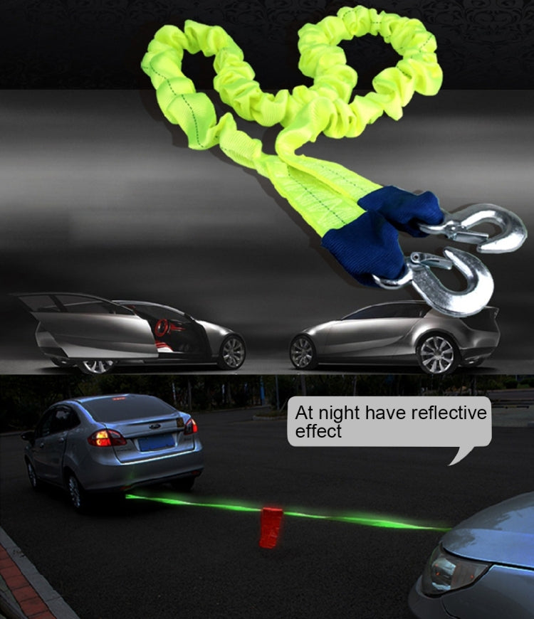 ZONGYUAN ZY-107B 4mÃ—3.5cm 2 Ton Car Elastic Force Towing Rope Straps with Two Hooks High Strength Cable Cord Heavy Duty Recovery Securing Accessories for Cars Trucks