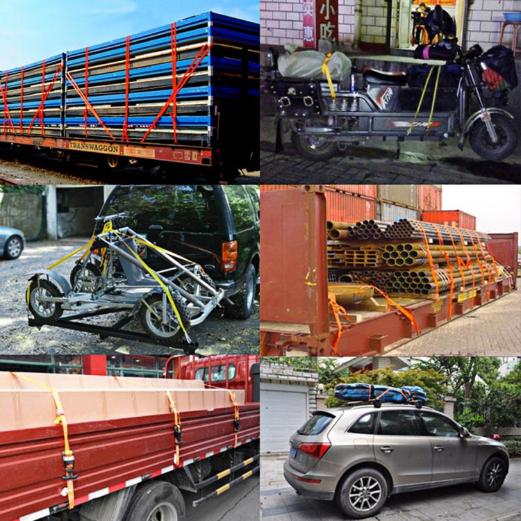 ZONGYUAN 6mÃ—3.5cm 3 Ton Car Bundled Device with Hook And Buckle High Strength Cable Cord Heavy Duty Recovery Securing Accessories for Cars Trucks(Orange)