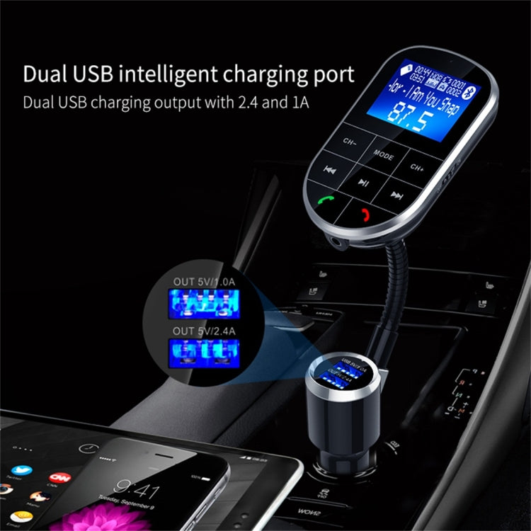 BC37 Dual USB Charging Smart Bluetooth FM Transmitter MP3 Music Player Car Kit, Support Hands-Free Call & TF Card & U Disk(Black)
