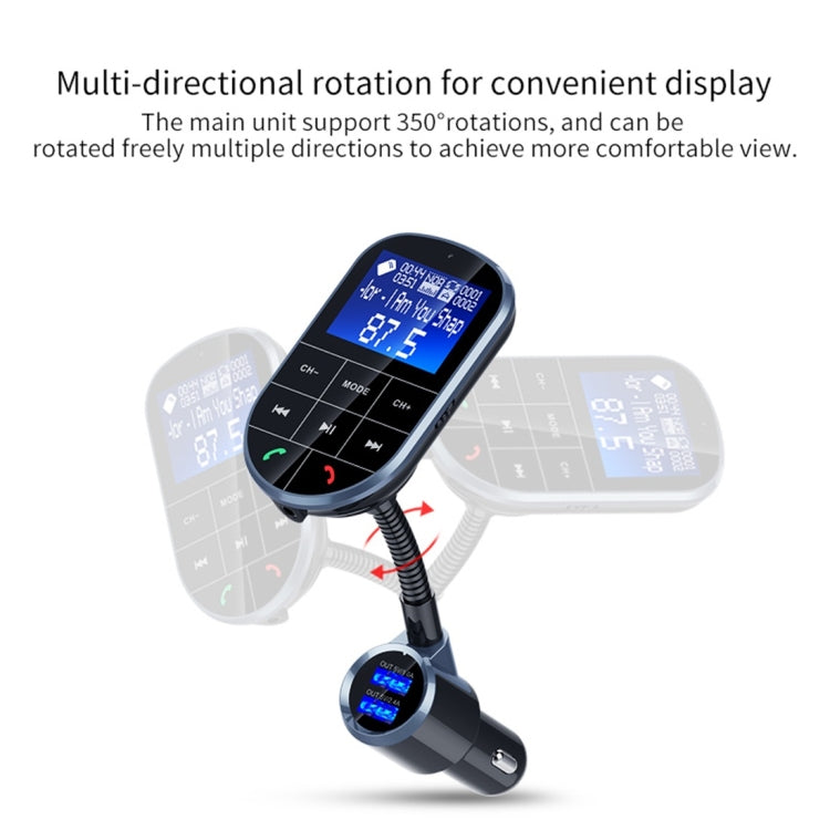 BC37 Dual USB Charging Smart Bluetooth FM Transmitter MP3 Music Player Car Kit, Support Hands-Free Call & TF Card & U Disk(Black)