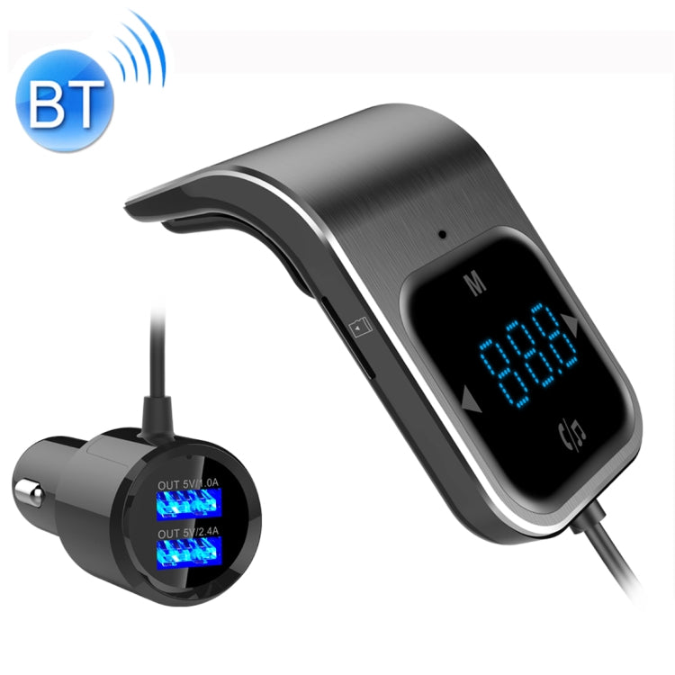BC39 Dual USB Charging Smart Bluetooth FM Transmitter MP3 Music Player Car Kit, Support Hands-Free Call & TF Card & U Disk