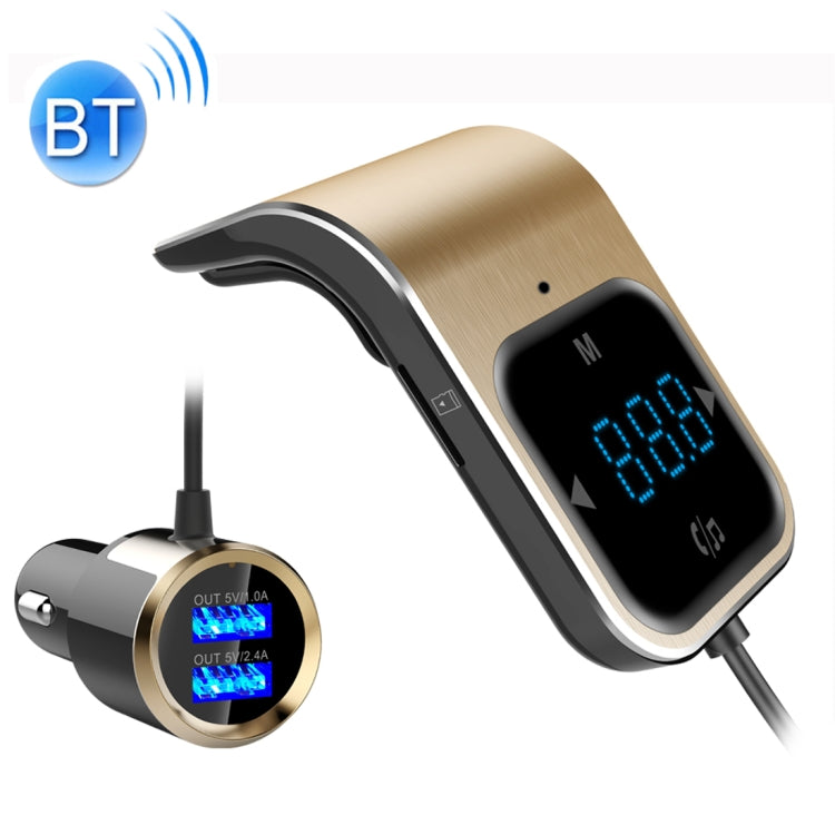 BC39 Dual USB Charging Smart Bluetooth FM Transmitter MP3 Music Player Car Kit, Support Hands-Free Call & TF Card & U Disk