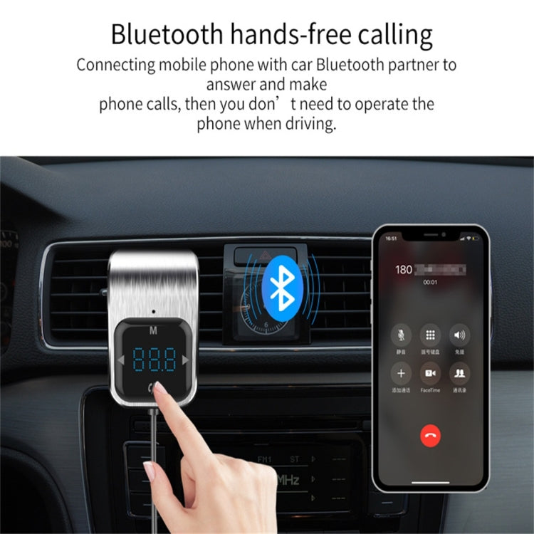 BC39 Dual USB Charging Smart Bluetooth FM Transmitter MP3 Music Player Car Kit, Support Hands-Free Call & TF Card & U Disk