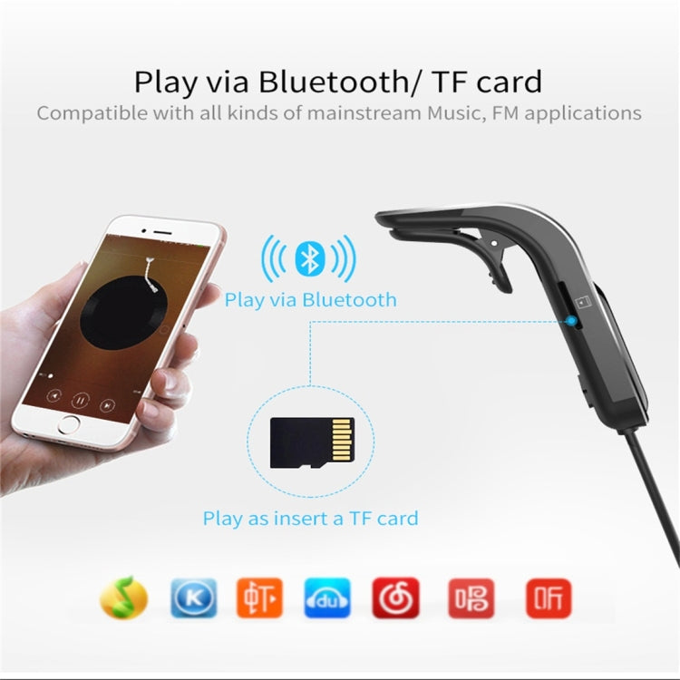 BC39 Dual USB Charging Smart Bluetooth FM Transmitter MP3 Music Player Car Kit, Support Hands-Free Call & TF Card & U Disk