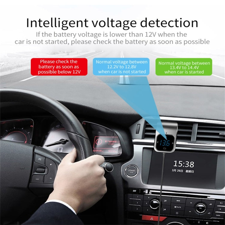 BC39 Dual USB Charging Smart Bluetooth FM Transmitter MP3 Music Player Car Kit, Support Hands-Free Call & TF Card & U Disk