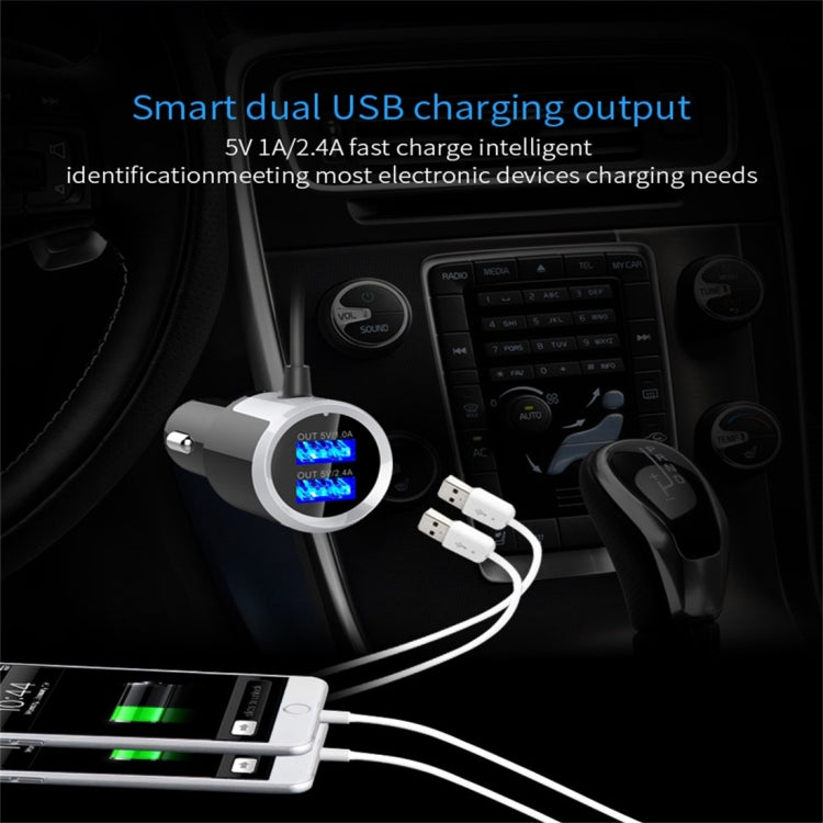 BC39 Dual USB Charging Smart Bluetooth FM Transmitter MP3 Music Player Car Kit, Support Hands-Free Call & TF Card & U Disk