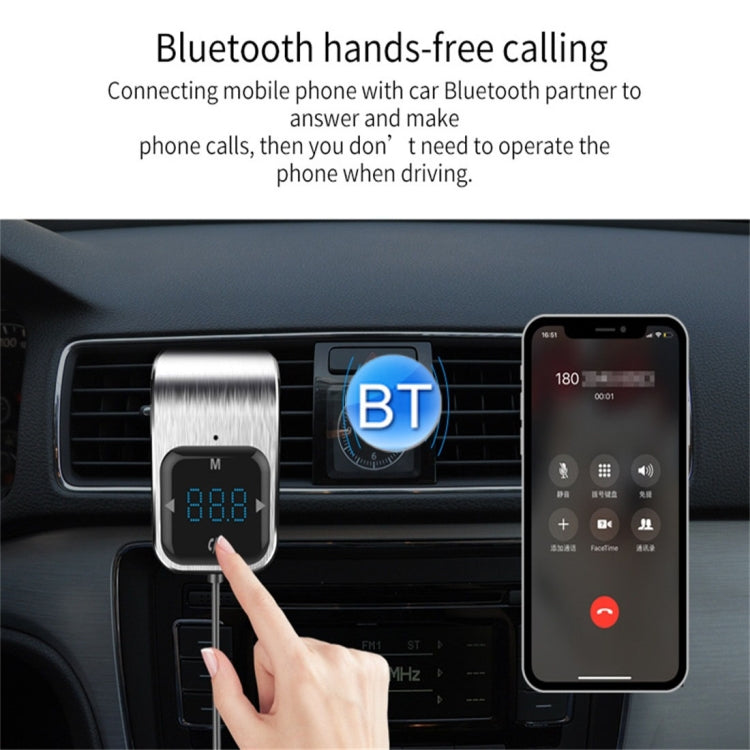 BC39 Dual USB Charging Smart Bluetooth FM Transmitter MP3 Music Player Car Kit, Support Hands-Free Call & TF Card & U Disk