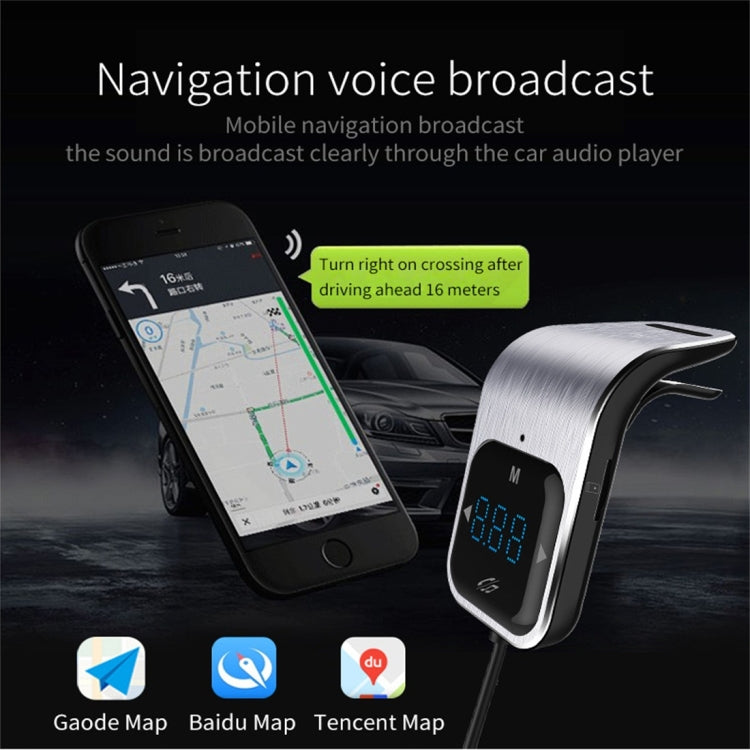 BC39 Dual USB Charging Smart Bluetooth FM Transmitter MP3 Music Player Car Kit, Support Hands-Free Call & TF Card & U Disk