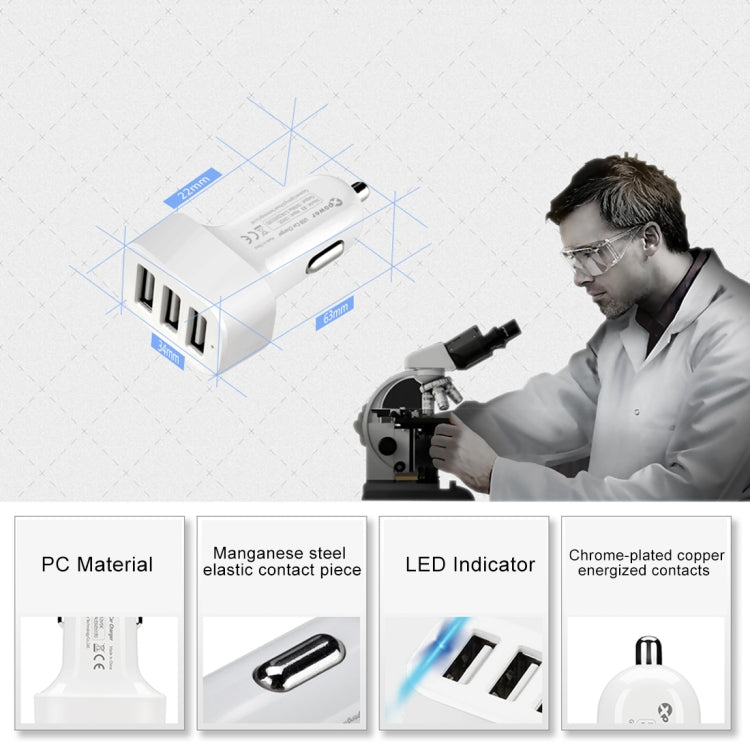 XPower E3 Universal Car 3 USB Port Charger DC12-24V 5.7A