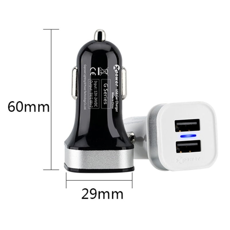 XPower G5 Universal Car Dual USB Quick Charger 2 USB Ports Charger DC12-24V 3.6A