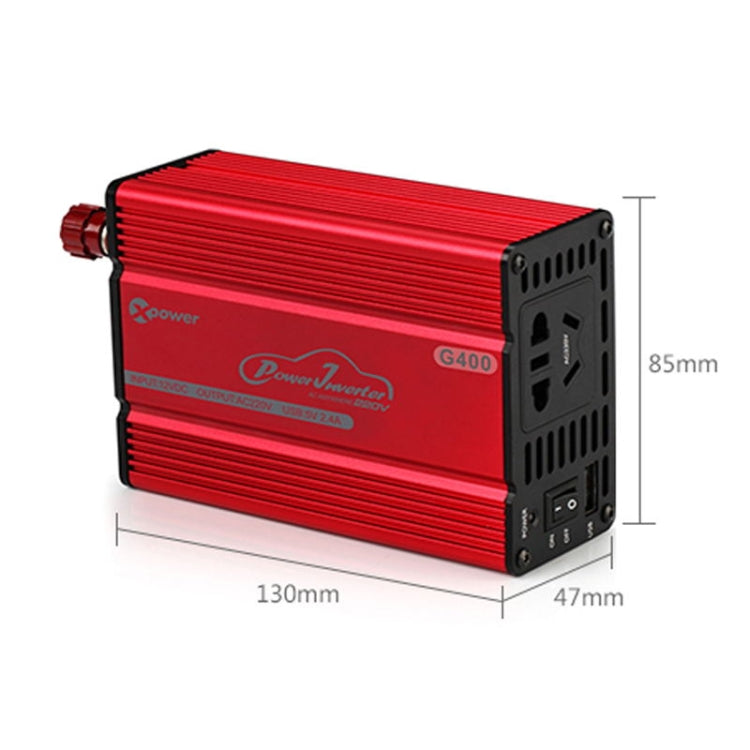 XPower G400 400W DC 12V to AC 220V Car Power Inverter USB Charger Adapter