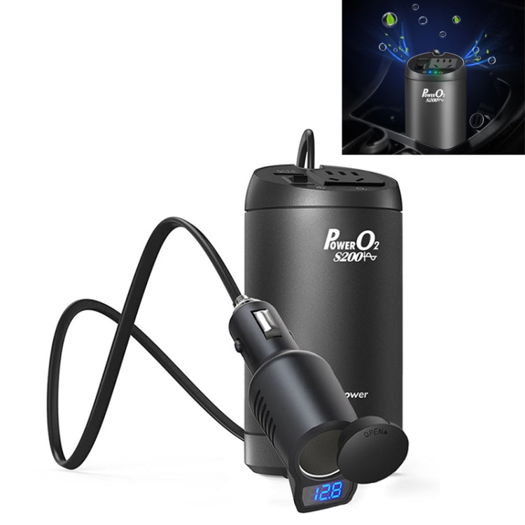 XPower S200 Plus Car Multi-functional  Power Inverter USB 3.0 Quick Charger Adapter + Negative Ions Air Cleaner