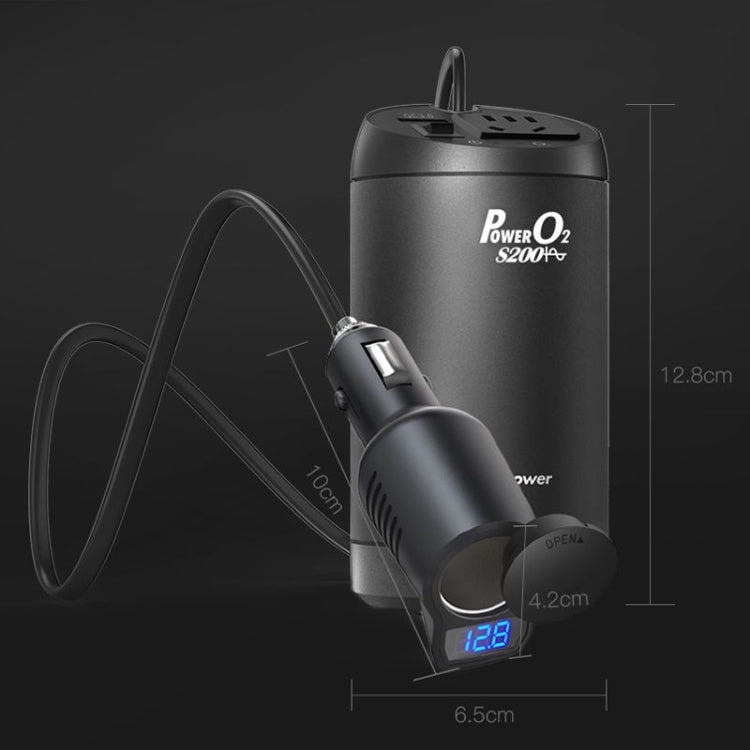 XPower S200 Plus Car Multi-functional  Power Inverter USB 3.0 Quick Charger Adapter + Negative Ions Air Cleaner
