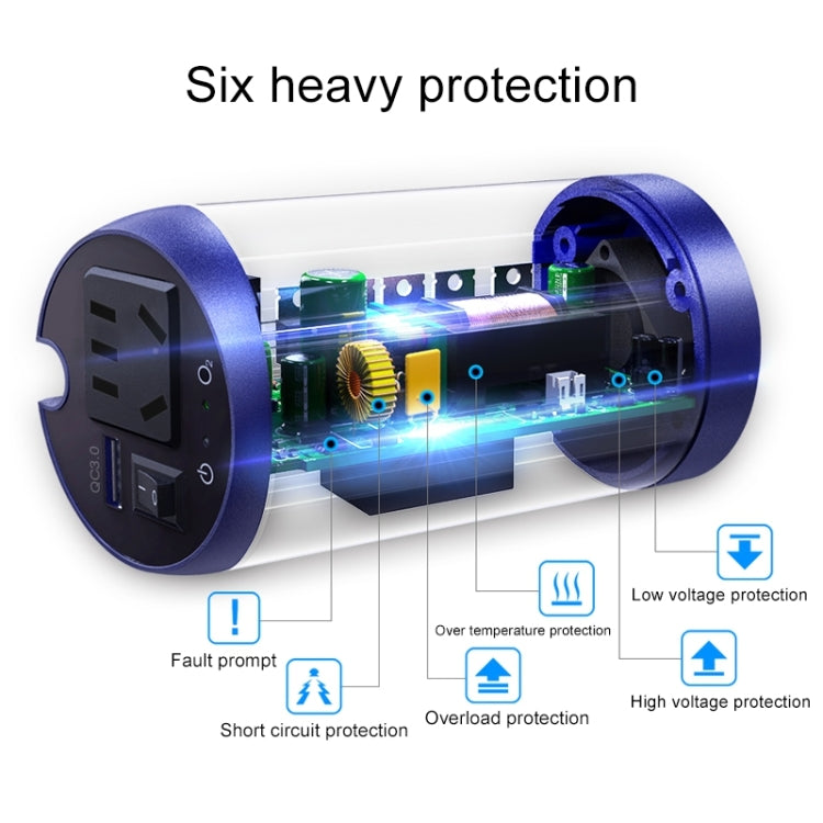 XPower S200 Plus Car Multi-functional  Power Inverter USB 3.0 Quick Charger Adapter + Negative Ions Air Cleaner