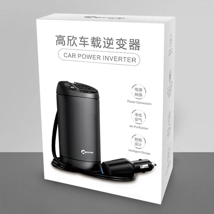 XPower T200B DC 24V to AC 220V Car Multi-functional Power Inverter 2.4A USB Charger Adapter + Negative Ions Air Cleaner