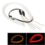 2 PCS 12V Car Daytime Running Lights Soft Article Lamp, Red + Yellow Light, Length: 85cm