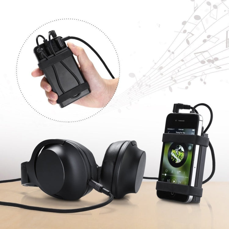 A935 Portable Headphone Amplifier Stereo Speaker Headset Amplifier, Support Power Bank(Black)