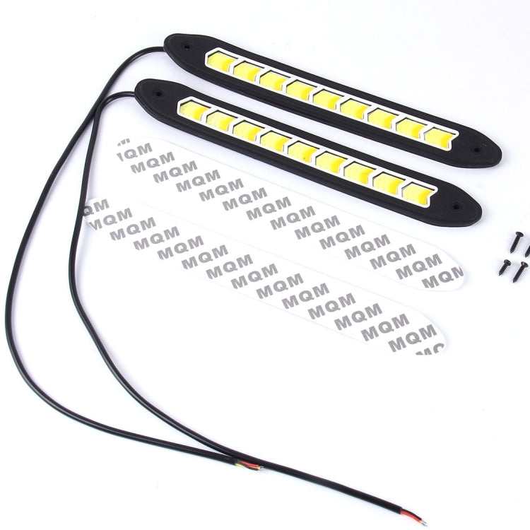 2 PCS 10W 1000LM 6000K White +Yellow Light COB LED Daytime Running Lightï¼ŒDC 12V