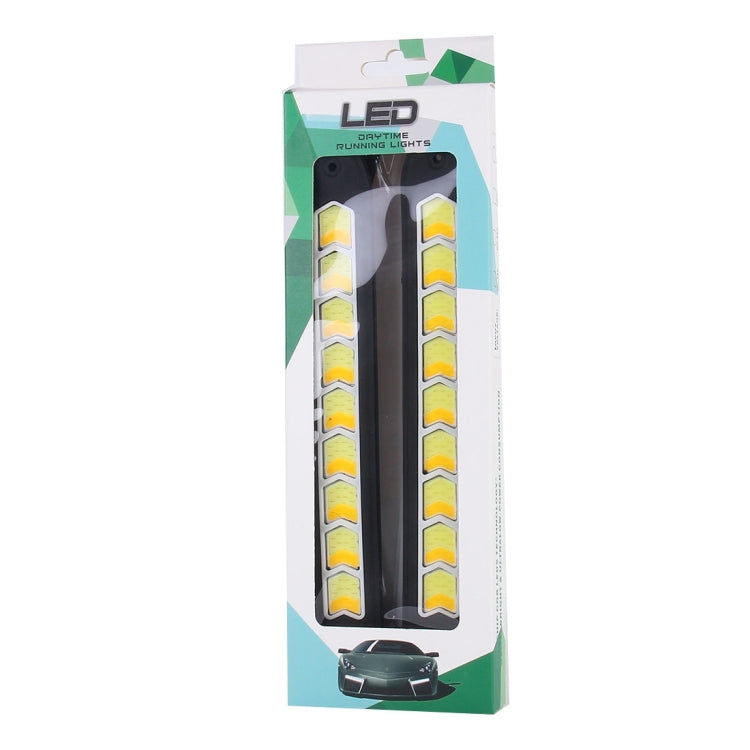 2 PCS 10W 1000LM 6000K White +Yellow Light COB LED Daytime Running Lightï¼ŒDC 12V