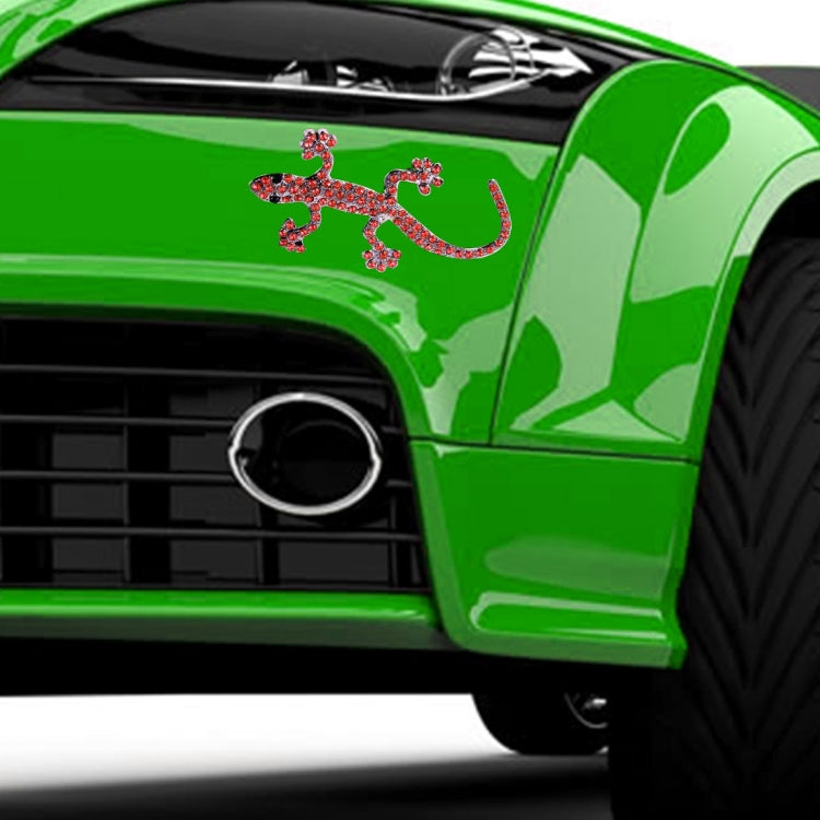 Gecko Pattern Car Stickers With Red Diamond