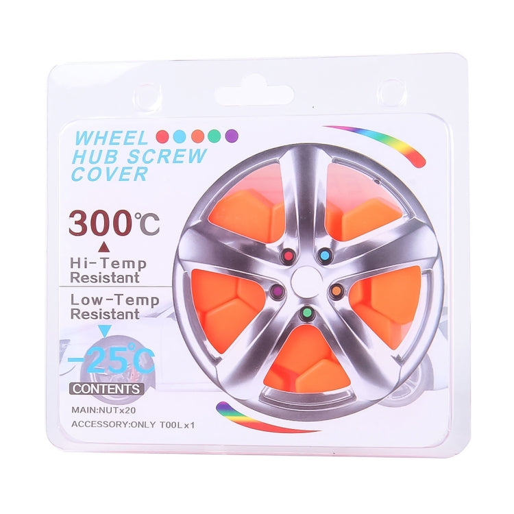 20 PCS Silicone Luminous Car Hubcap(Orange)