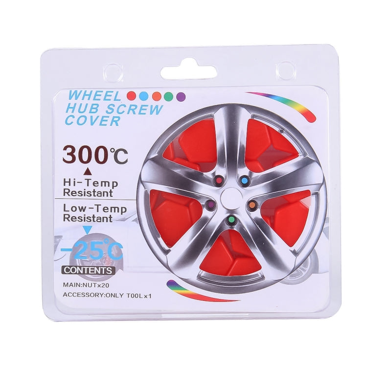 20 PCS Silicone Luminous Car Hubcap(Red)