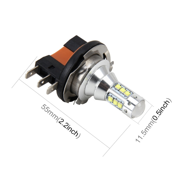 2 PCS H15 50W 500 LM 6000K Car Fog Light with 16 CREE Lamps, DC 12V-24V(White Light)