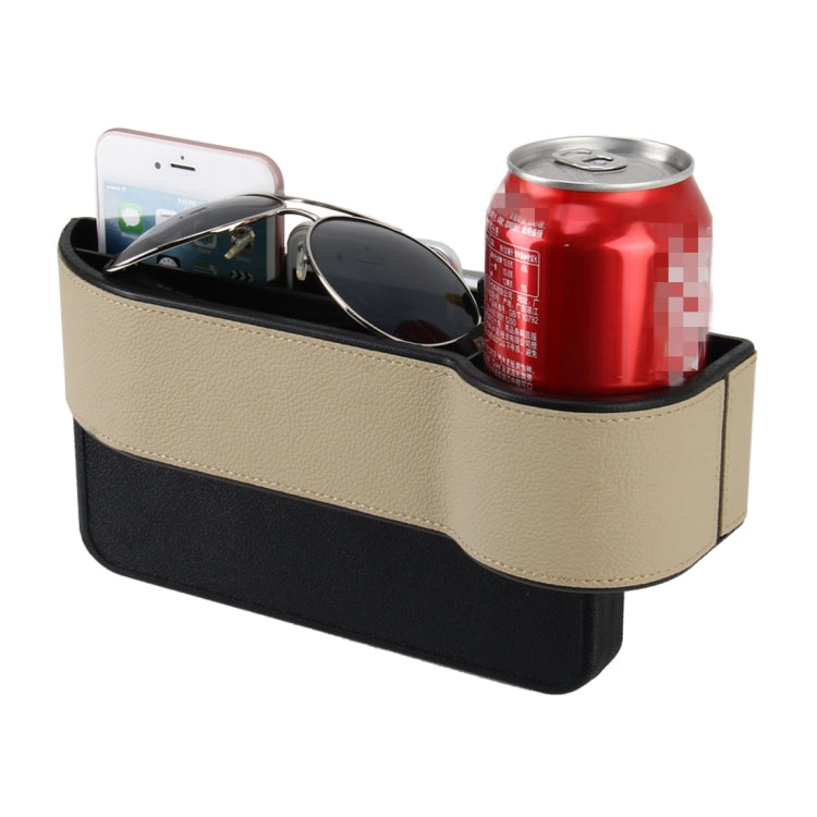 Car Seat Crevice Storage Box with Interval Cup Drink Holder Auto Gap Pocket Stowing Tidying for Phone Pad Card Coin Case Accessories