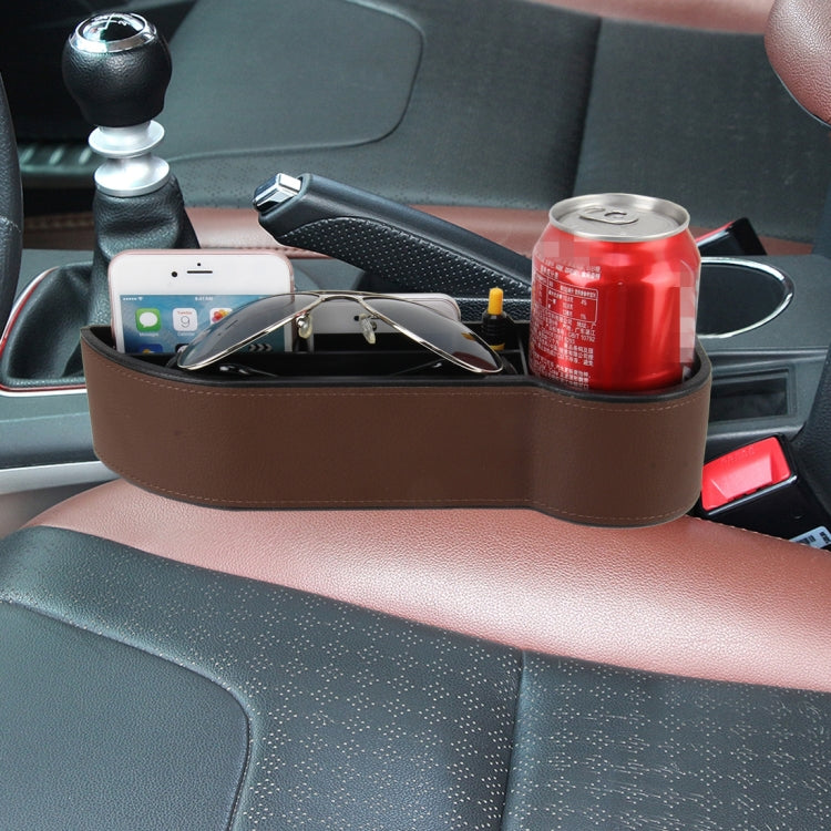 Car Seat Crevice Storage Box with Interval Cup Drink Holder Auto Gap Pocket Stowing Tidying for Phone Pad Card Coin Case Accessories