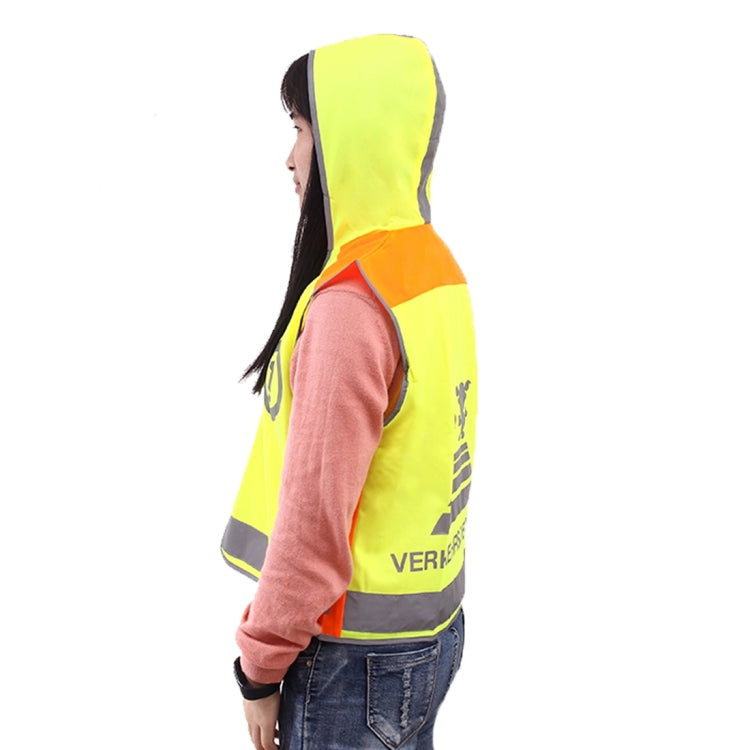 OQSPORT High Visibility Children Safety Reflective Vest Kids Traffic Warning Safe Fluorescent Clothing with Hat(Yellow)