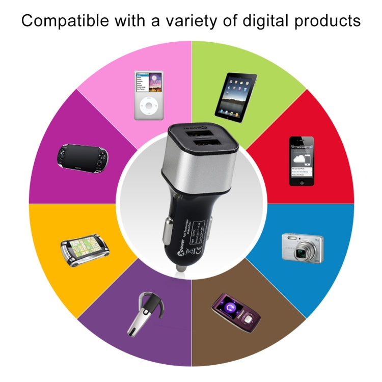 XPower X6 Universal Car Dual USB Quick Charger + Voltage Stabilizer 2 USB Ports Charger DC12V 3.6A