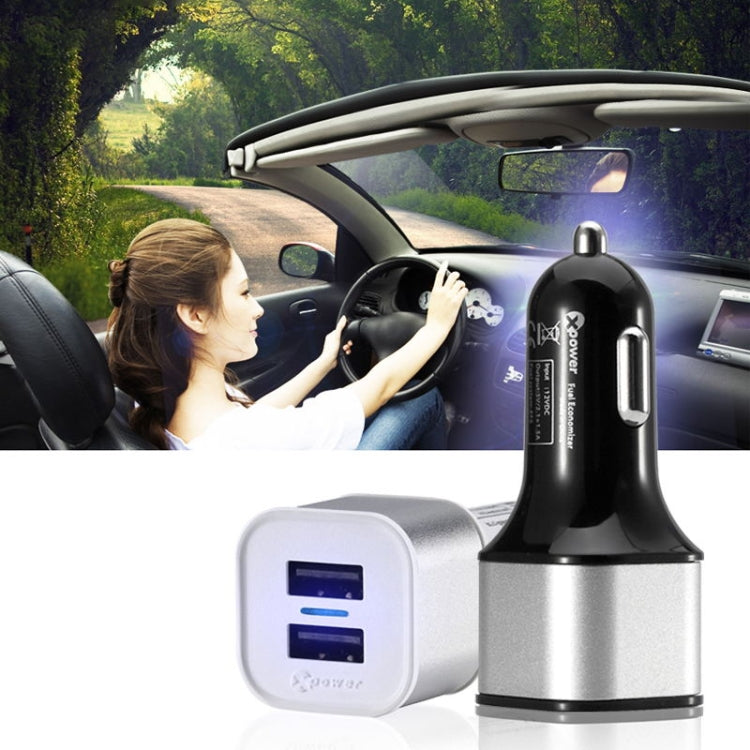 XPower X6 Universal Car Dual USB Quick Charger + Voltage Stabilizer 2 USB Ports Charger DC12V 3.6A