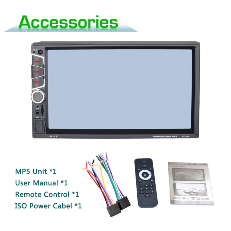 7032UM HD 7 inch Universal Car Radio Receiver MP5 Player, Support FM & AM & Bluetooth & TF Card & Hand-free Calling & Phone Link