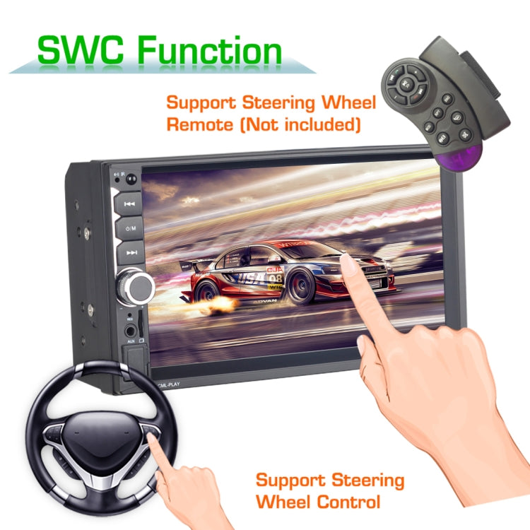 7036UM HD 7 inch Universal Car Radio Receiver MP5 Player, Support FM & AM & Bluetooth & TF Card & Hand-free Calling & Phone Link