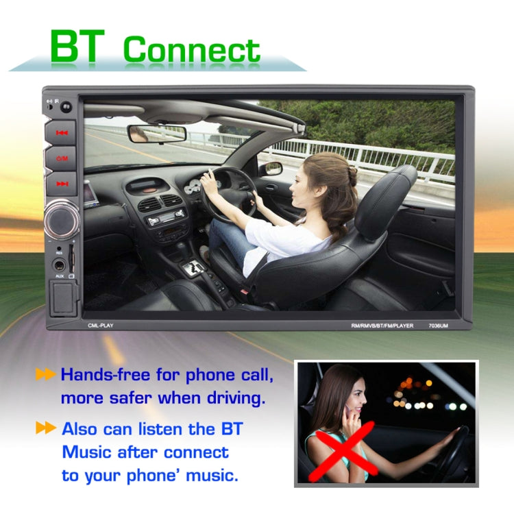 7036UM HD 7 inch Universal Car Radio Receiver MP5 Player, Support FM & AM & Bluetooth & TF Card & Hand-free Calling & Phone Link