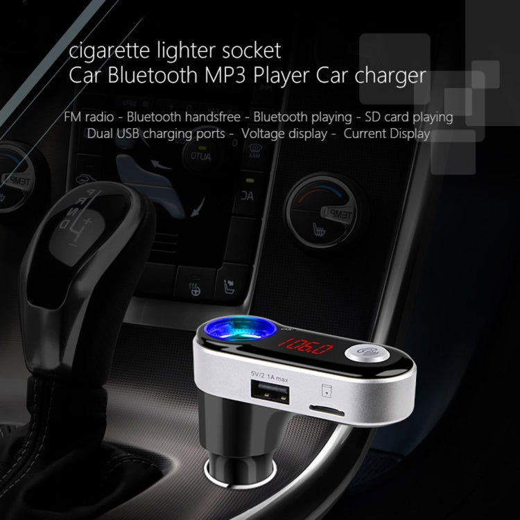 BC09B Dual USB Car Charger Cigarette Lighter Socket Bluetooth FM Transmitter Kit, Support LCD Display / TF Card Music Play / Hands-free