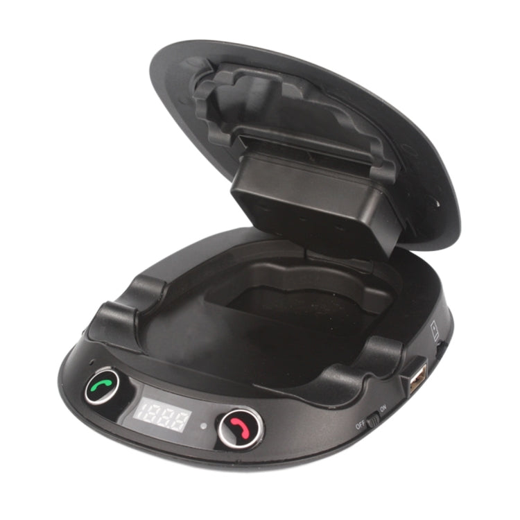 BT8128 Car Bluetooth FM Transmitter with Holder Function , Support LED Display / Hands-free / TF(Black)