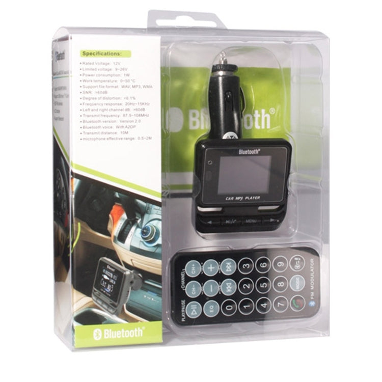FM12B Car Bluetooth FM Transmitter with Remote Control, Support USB / TF Card / MP3 Music Play