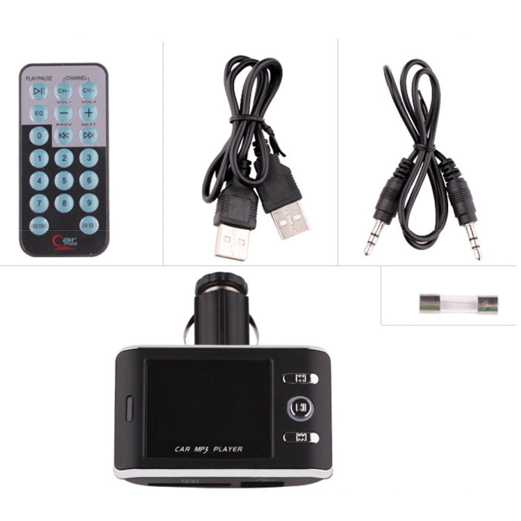 FM18A Car MP3 FM Transmitter with Remote Control, Support LCD Display / USB / SD/MMC Card / AUX